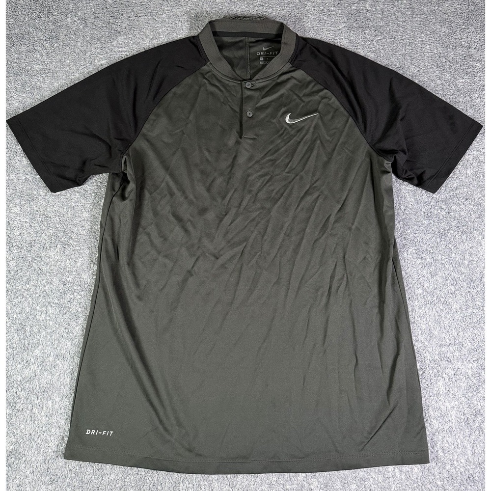Nike Golf Polo Shirt Mens XL Gray Blade Collar Momentum Dri-Fit Performance